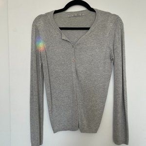 Zara Grey and Oatmeal Colored Button Up Cardigan